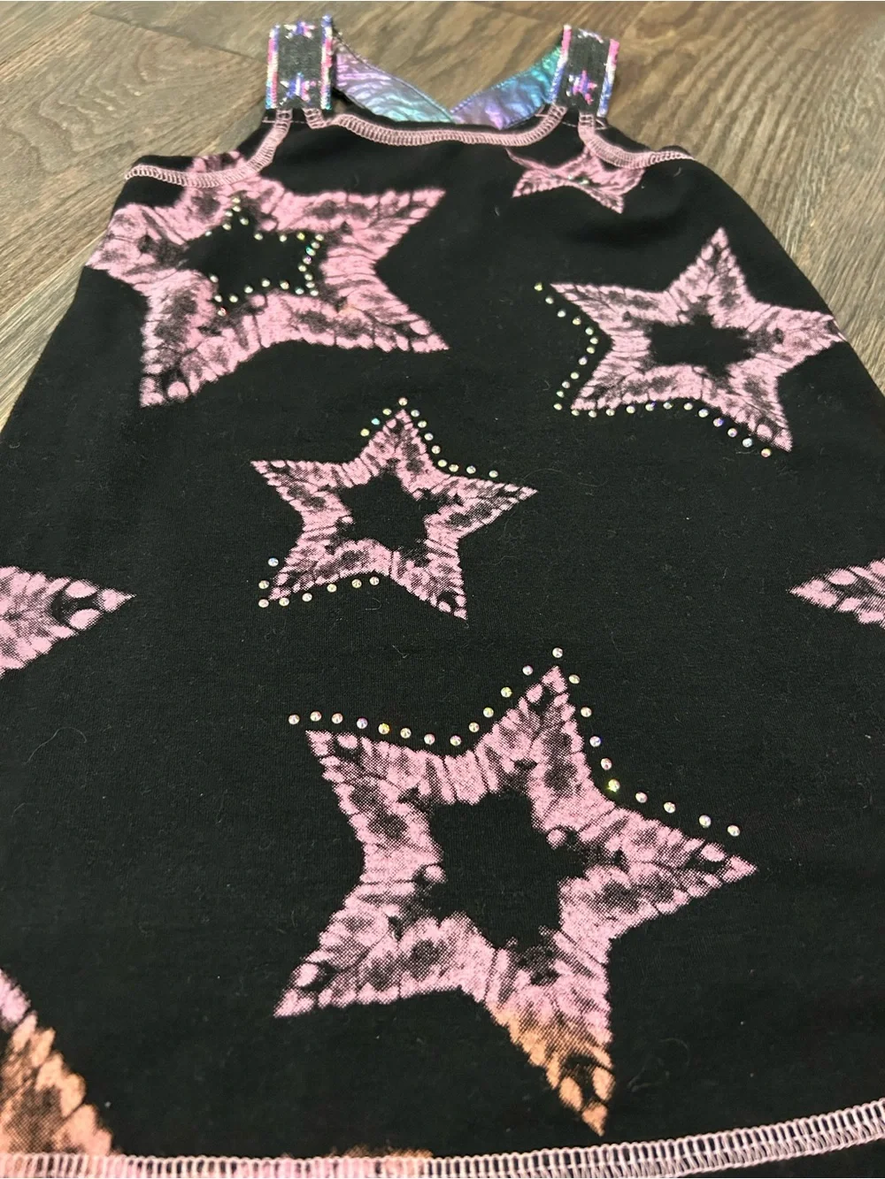 Baby Sara Black Dress with Pink Tie-Dye Stars- Sequin and Stud detailing Size 3T